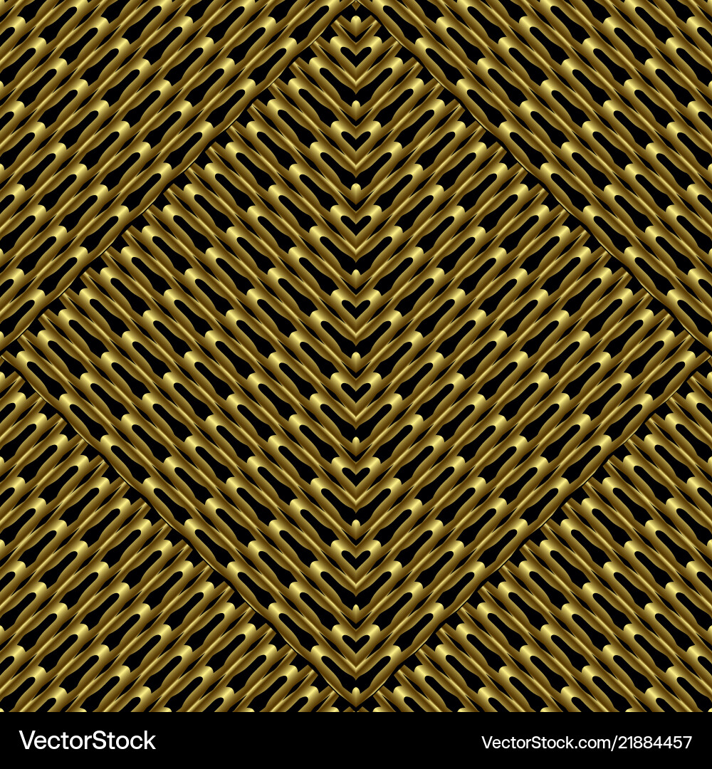 Gold 3d textured grid seamless pattern lattice Gold 3d textured grid seamless pattern lattice vector image