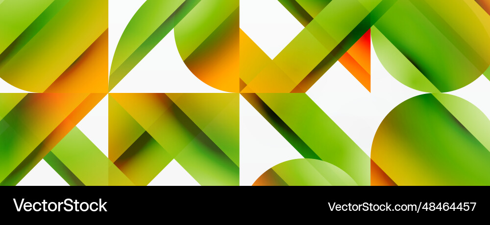 Gradient color triangles and circles on white Vector Image