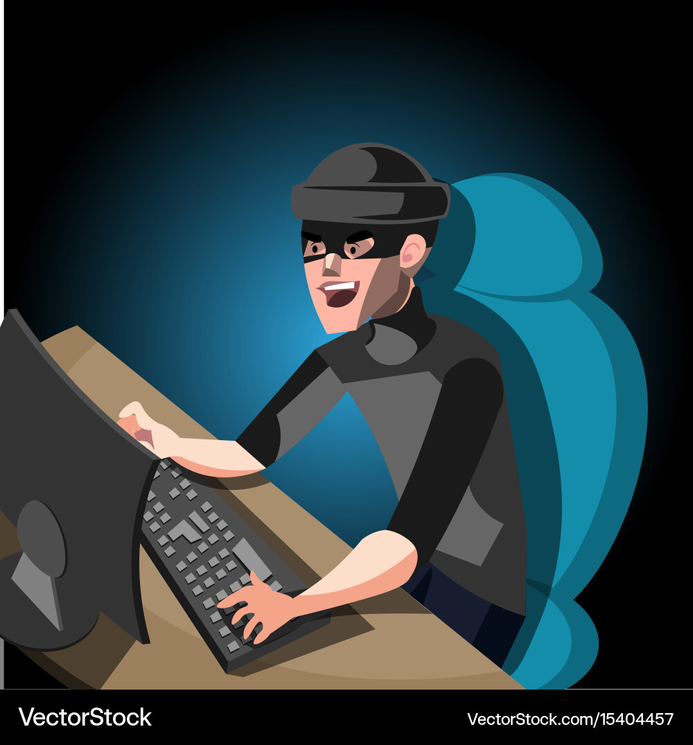 Hacker internet computer security technology vector image