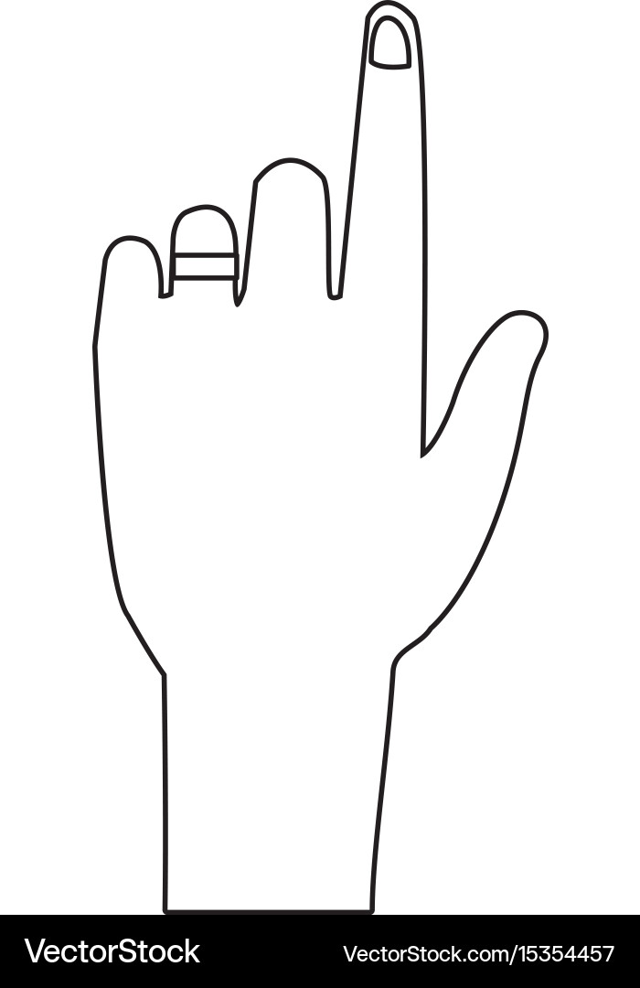 Hand pointing with index finger on a background vector image