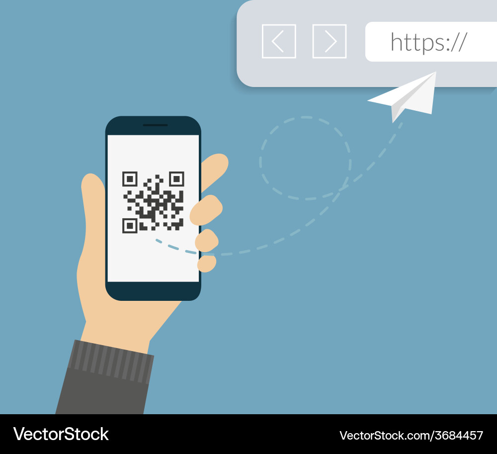 QR Code Scanning App vector image