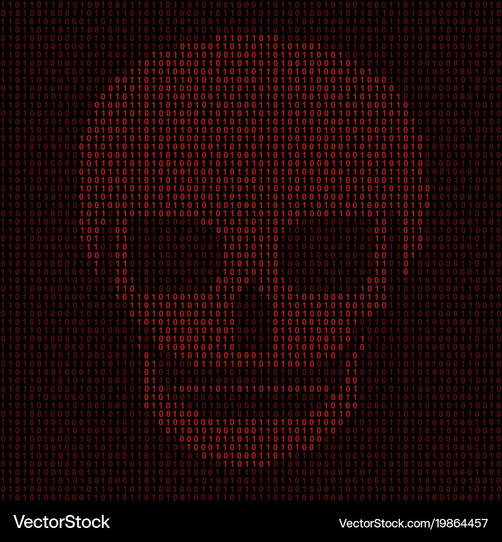 Red Data Breach - Hacker Skull vector image