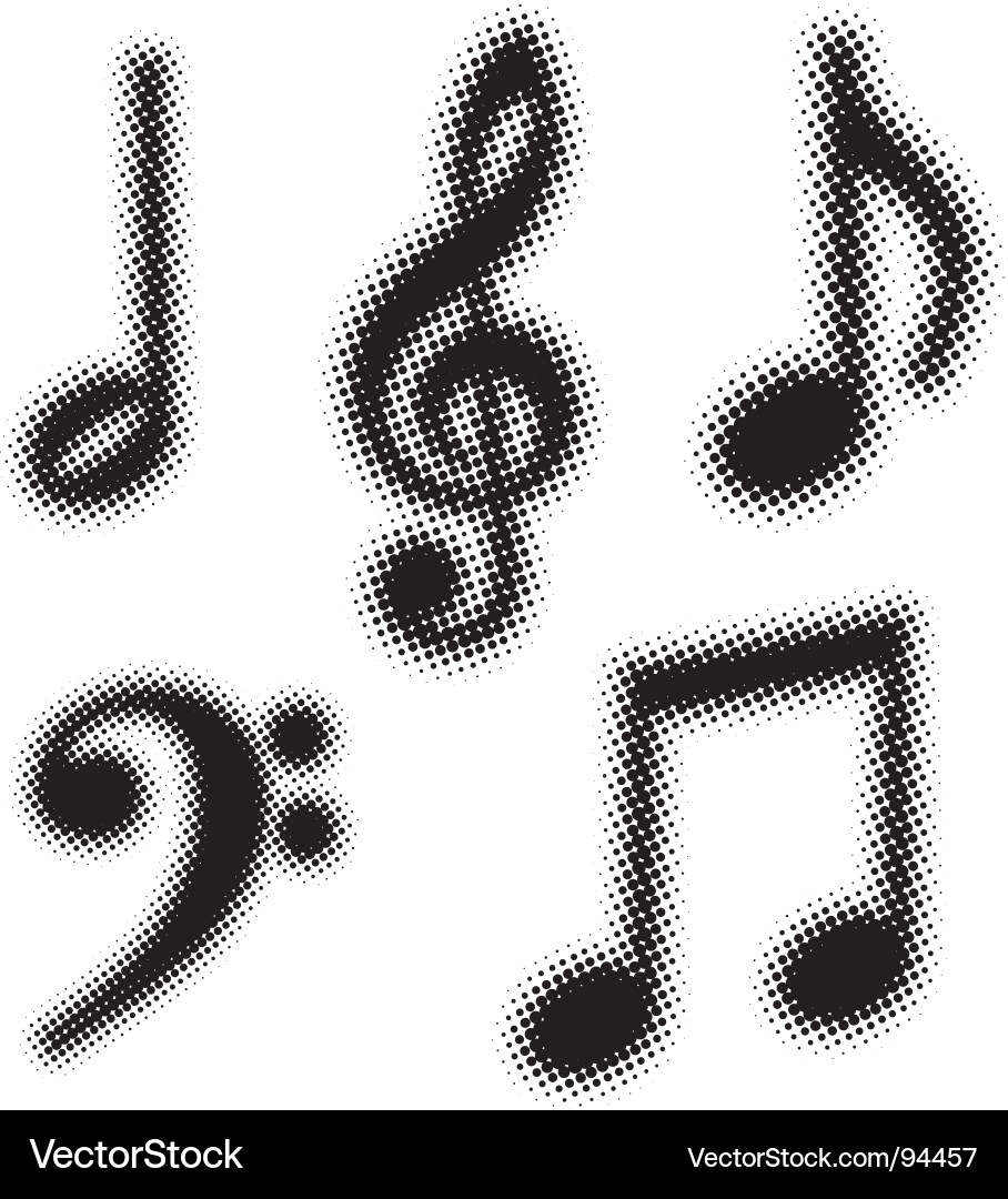 Retro Music Notes Pattern vector image