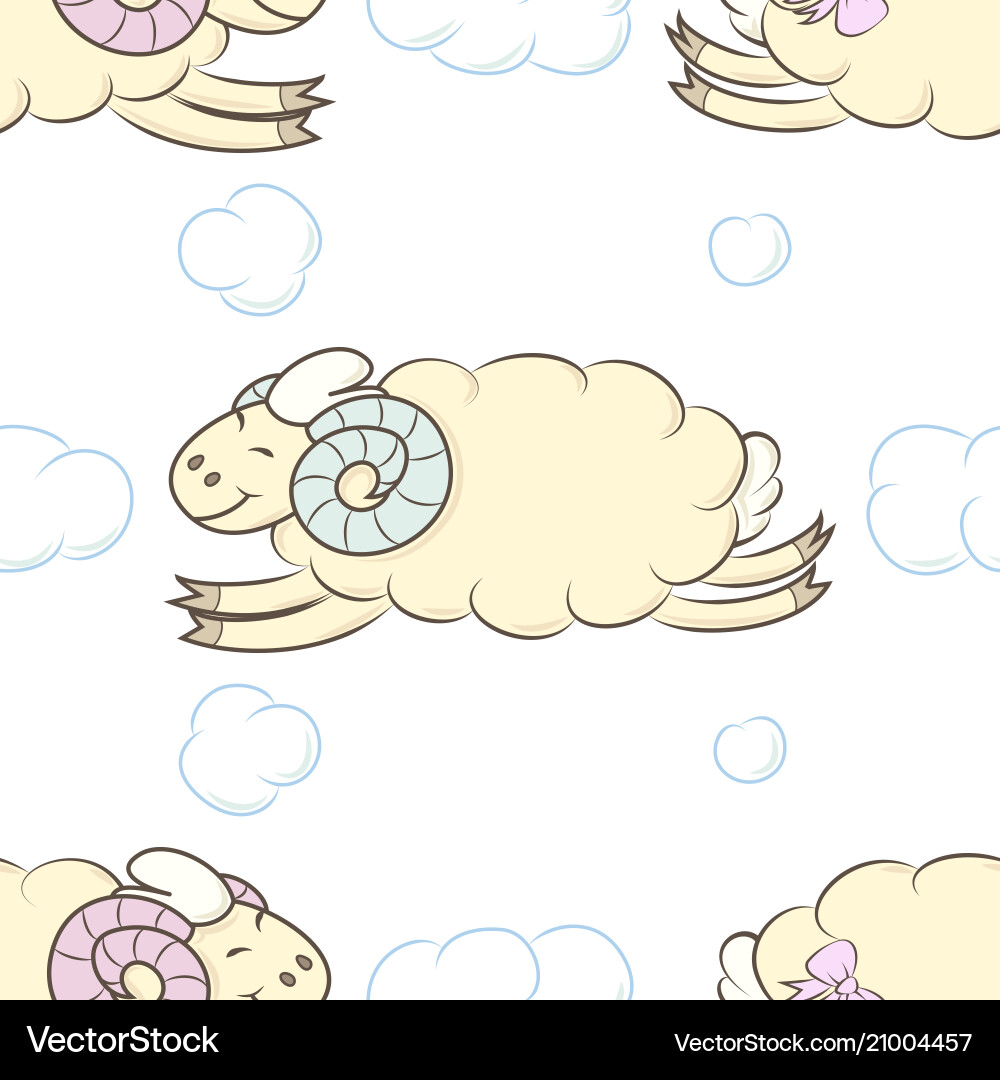 Seamless pattern background with sheep Seamless pattern background with sheep vector image