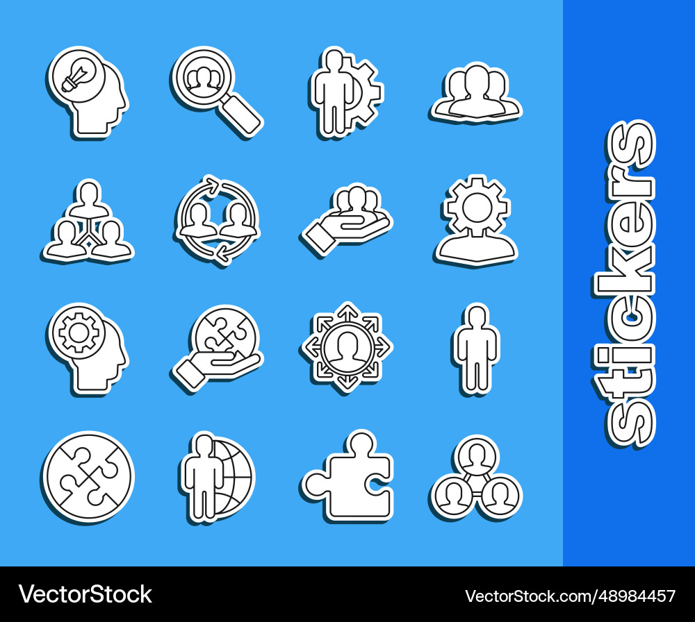 Set line project team base user of man Set line project team base user of man vector image