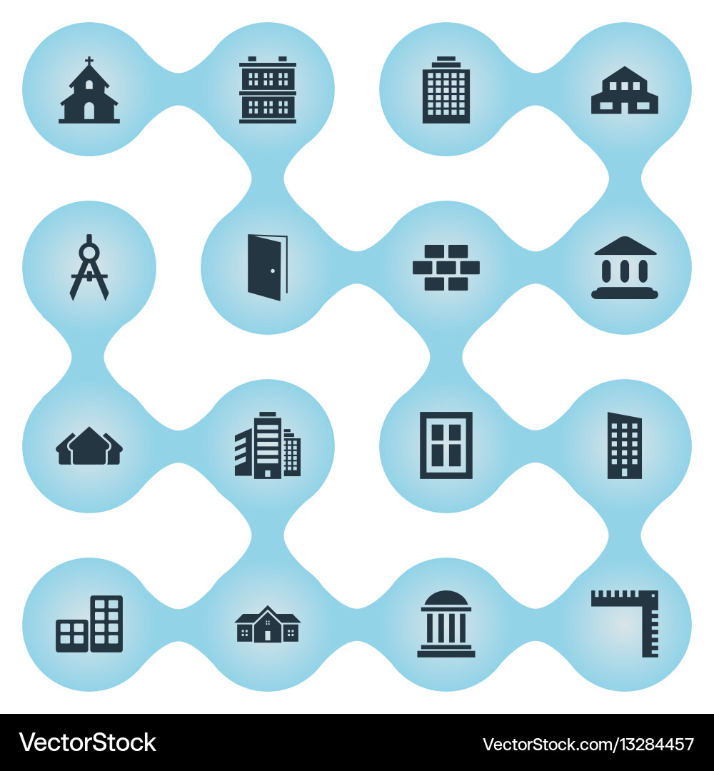 Set of 16 simple structure icons can be found vector image