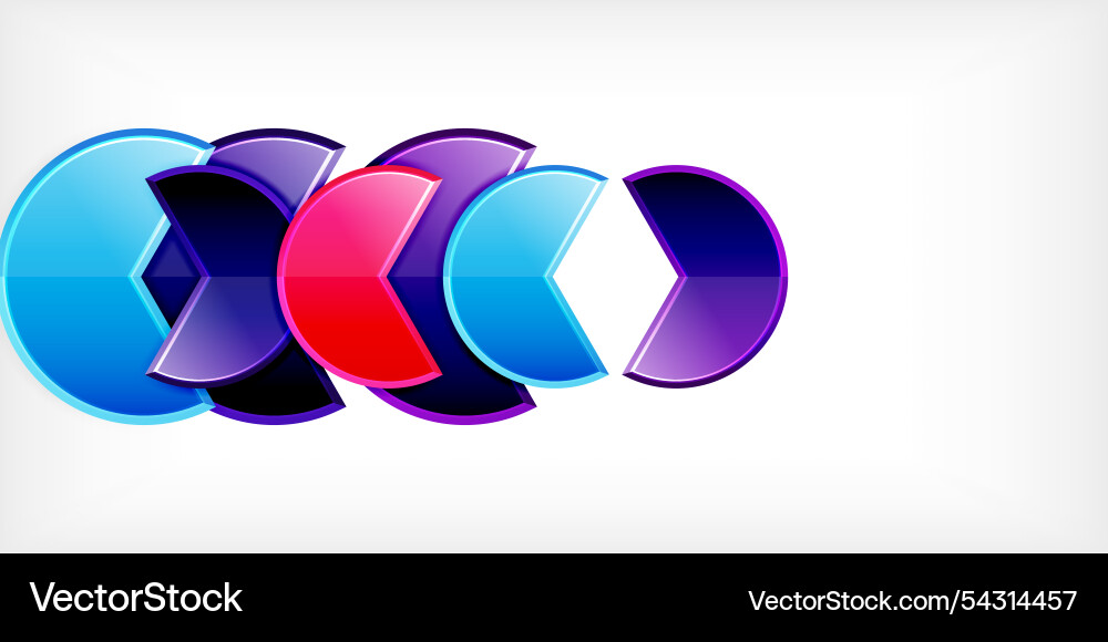 Trendy round shapes with triangular angle design Vector Image