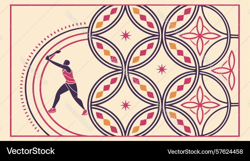 Abstract geometric pattern with runner design vector image