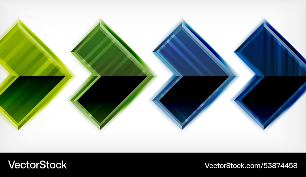 Arrow symbols created with 3d effects and line Vector Image