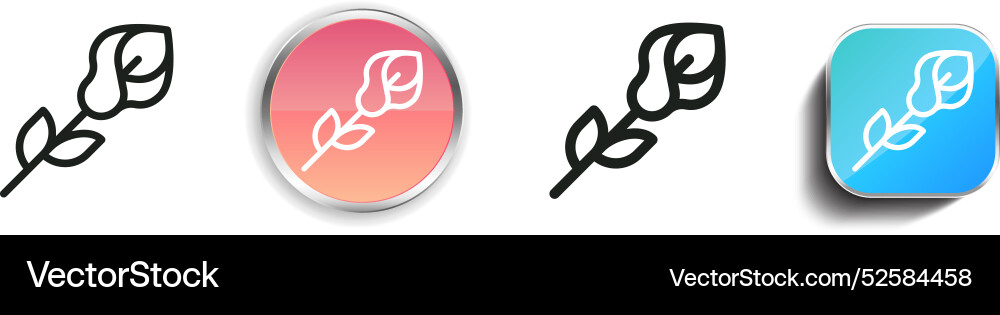 Calla icon thin linear regular and button style vector image