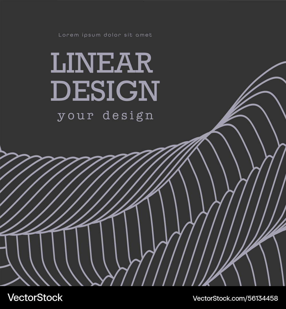 Dynamic wave wavy lines design linear vector image