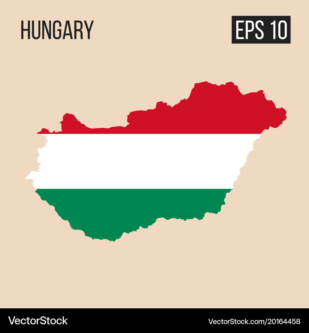 Hungary map border with flag eps10 Vector Image