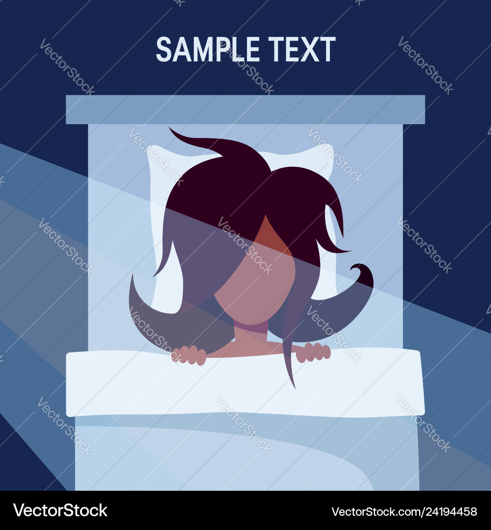 Insomnia concept in simple flat style Insomnia concept in simple flat style vector image