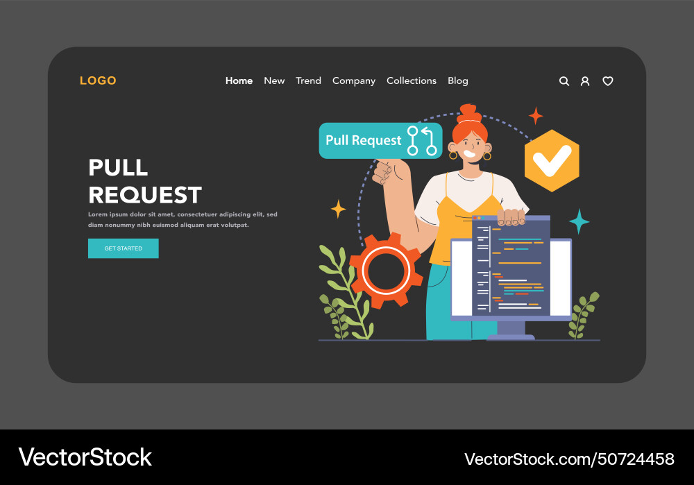 Open source web banner or landing page dark Open source web banner or landing page dark vector image