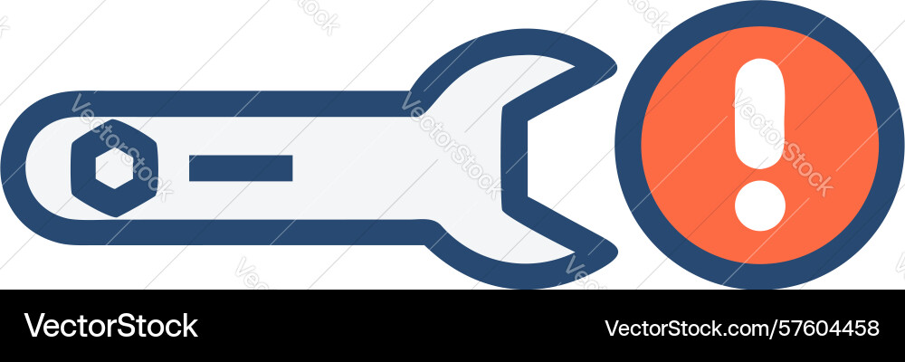 Recurring maintenance issue and tool warning icon Vector Image