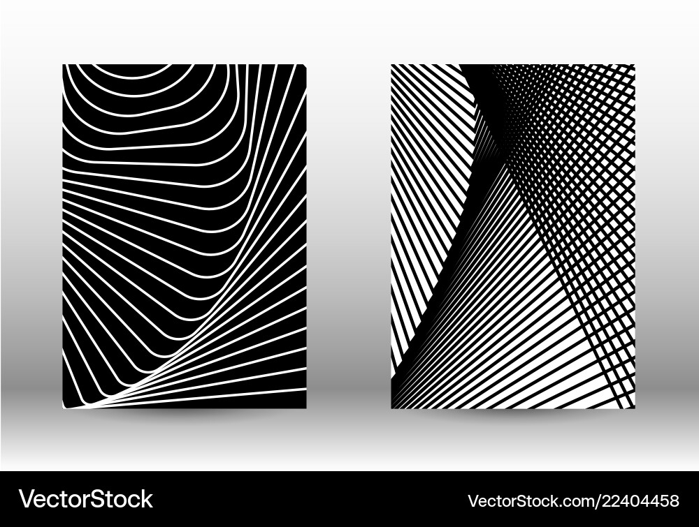 Set of abstract patterns with distorted lines Set of abstract patterns with distorted lines vector image