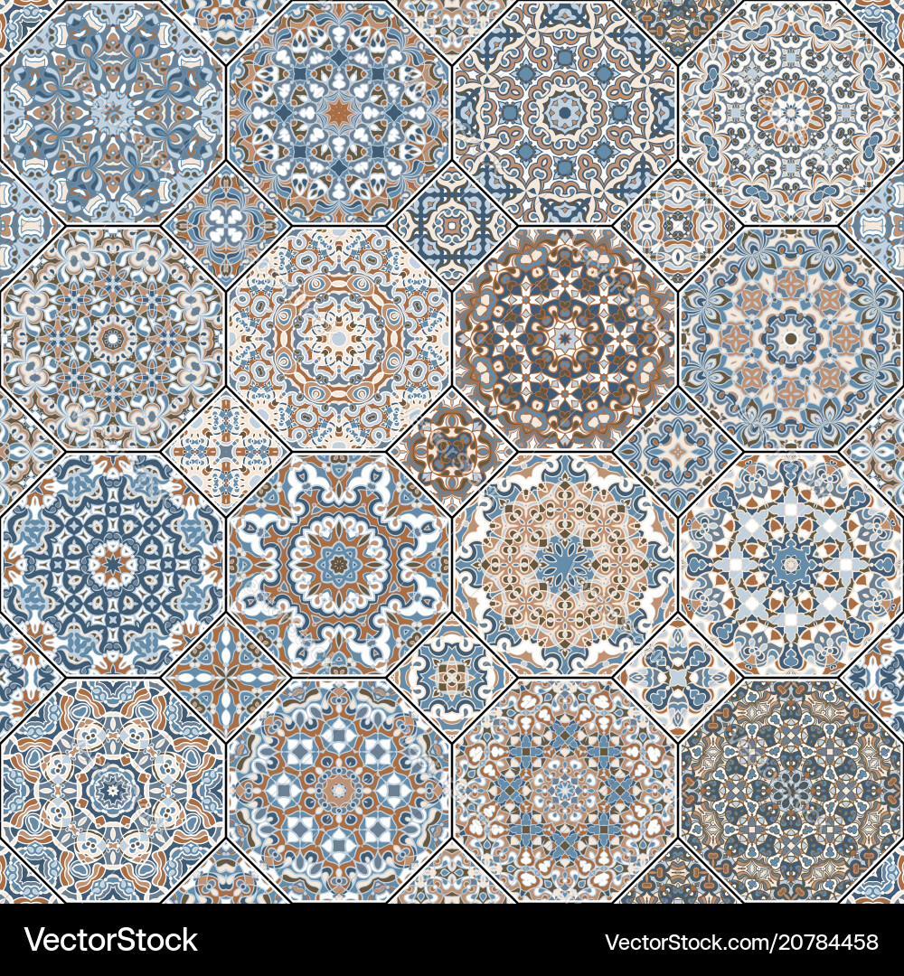 Set of octagonal and square patterns Set of octagonal and square patterns vector image