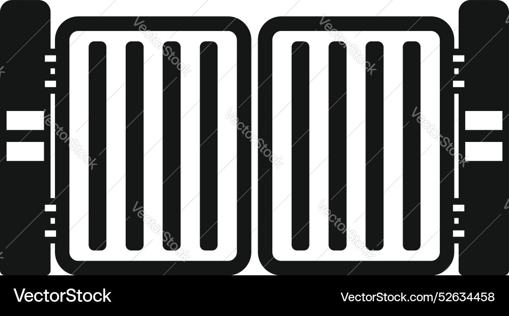 Sliding automatic double gate closing system vector image