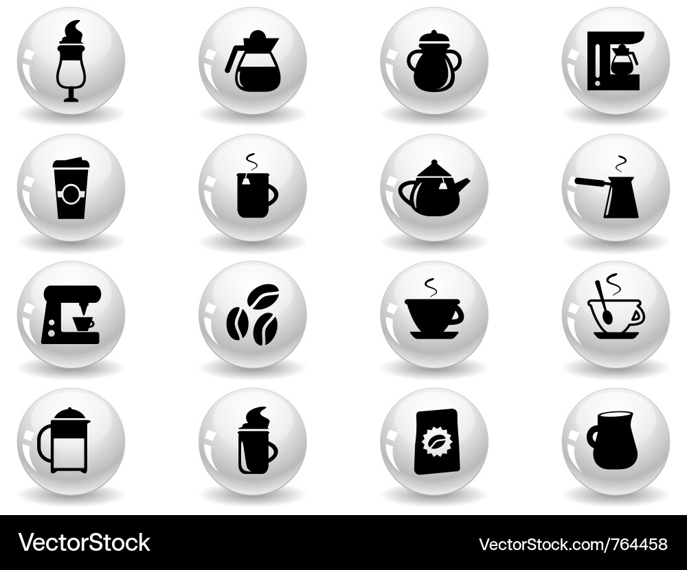 Web buttons coffee icons Vector Image
