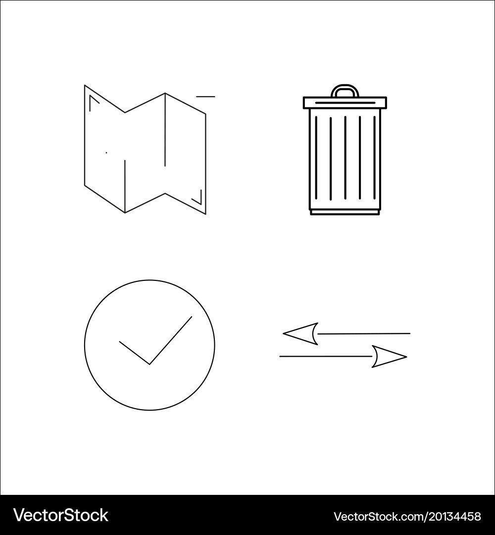 Web simple linear icon setsimple outline icons vector image