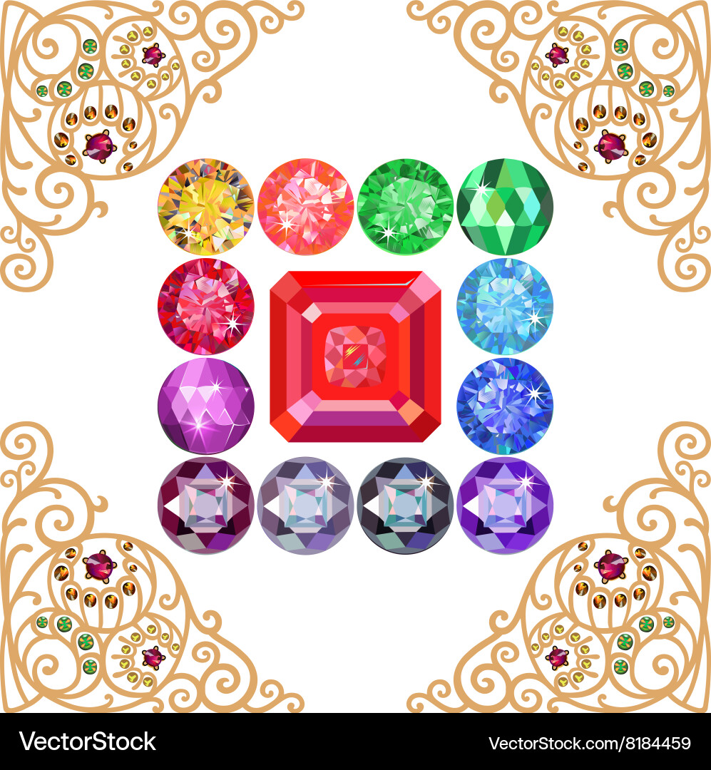 Asscher cut ruby encased in a squared frame vector image