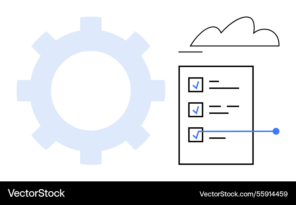 Aufgabenverwaltung und Automatisierung mit Checkliste Aufgabenverwaltung und Automatisierung mit Checkliste vektorbild