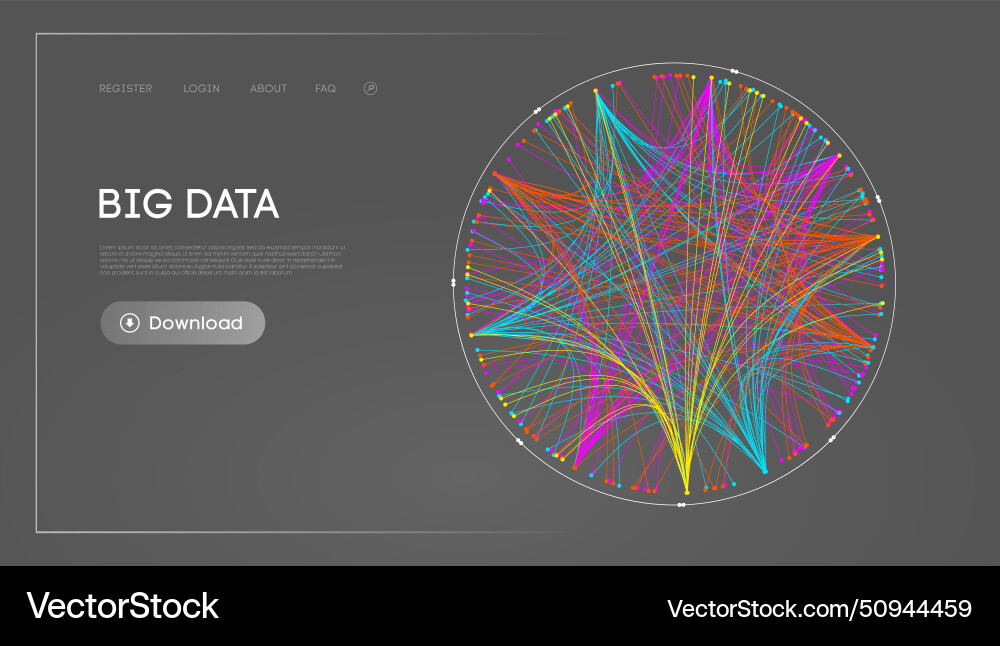 Big data circle blockchain technology background vector image