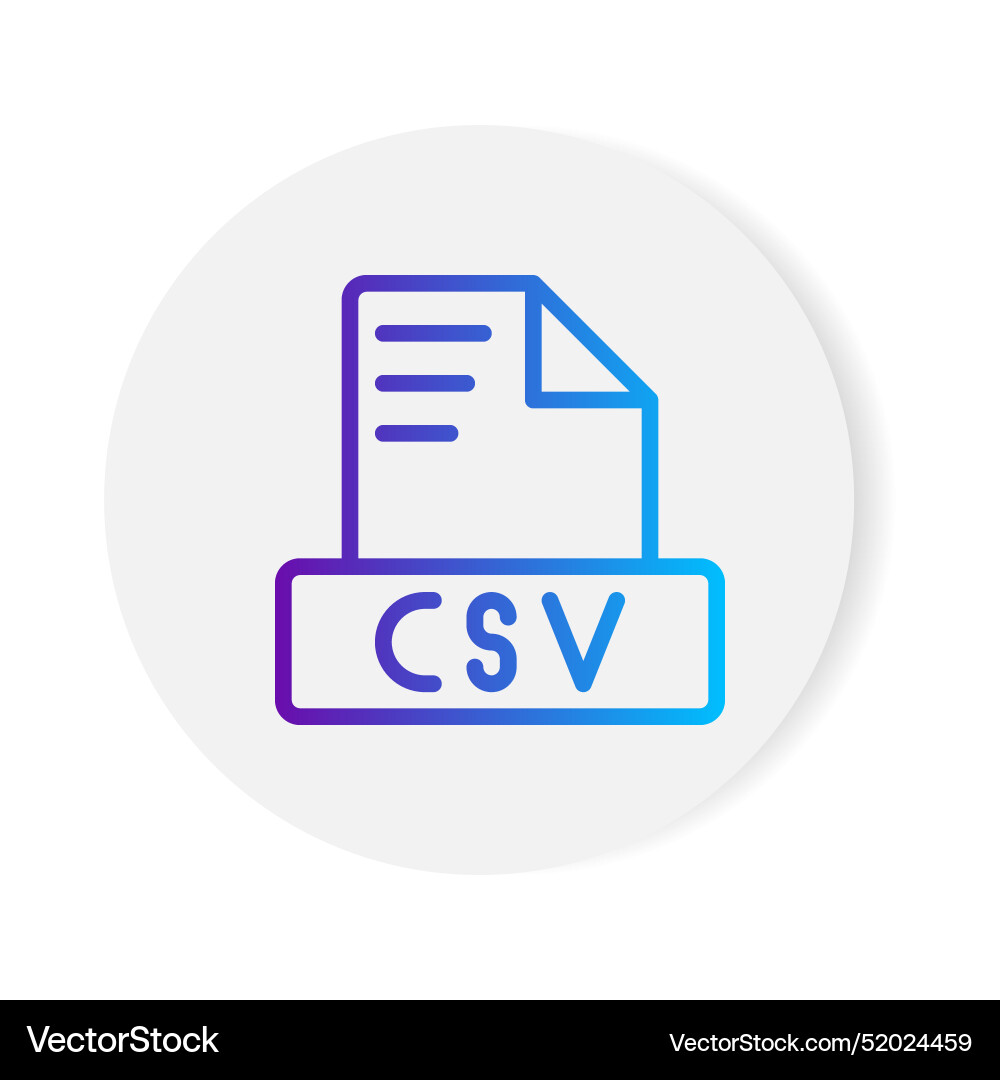 Csv document format file icon with gradient Csv document format file icon with gradient vector image