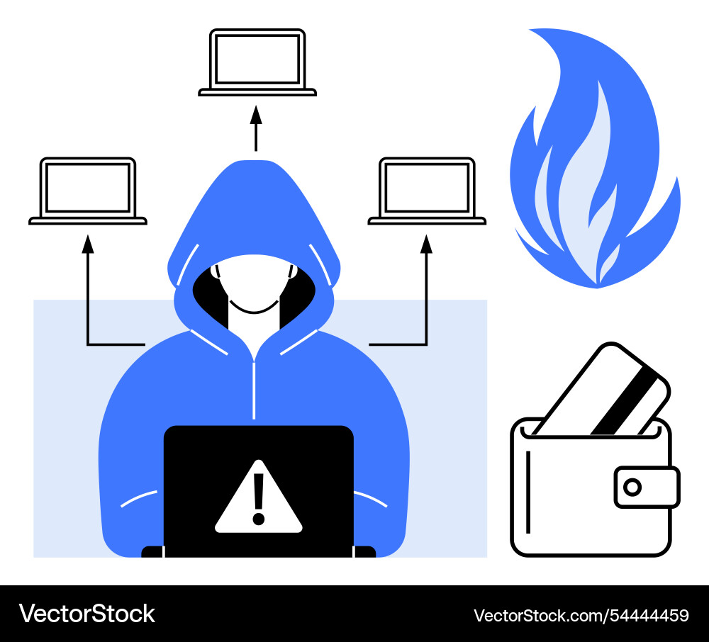 Cybersecurity threat concept with hacker data Cybersecurity threat concept with hacker data vector image