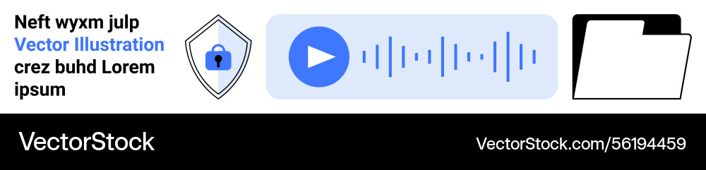Digital security with audio recording and file Vector Image