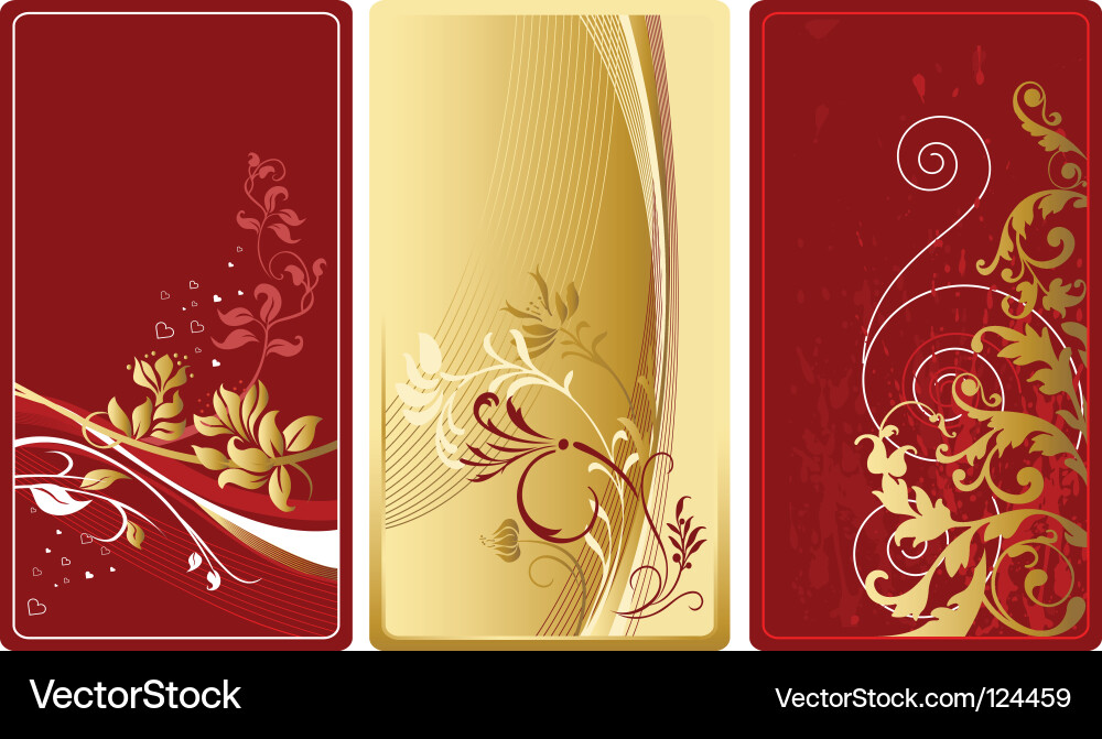Floral Scroll Ornament Set Vector Image