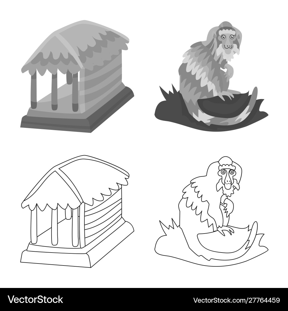 Isolated object and travel icon set Vector Image