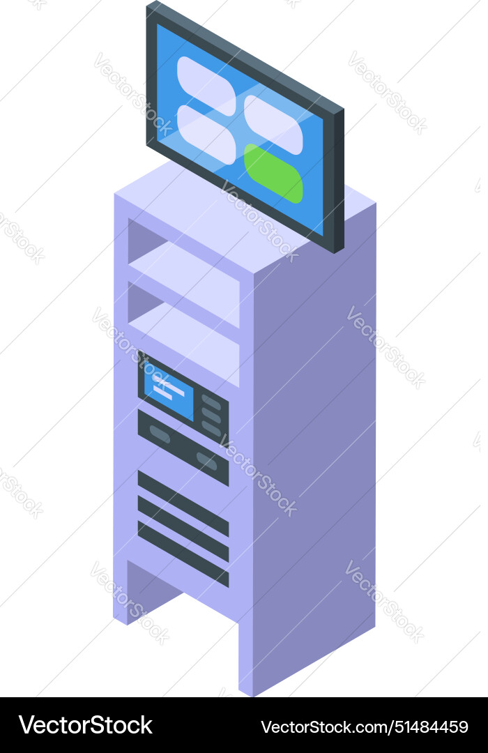 Isometric computer server rack icon Isometric computer server rack icon vector image