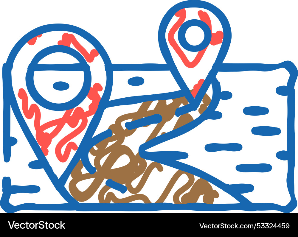 Map pointer location icon doodle vector image