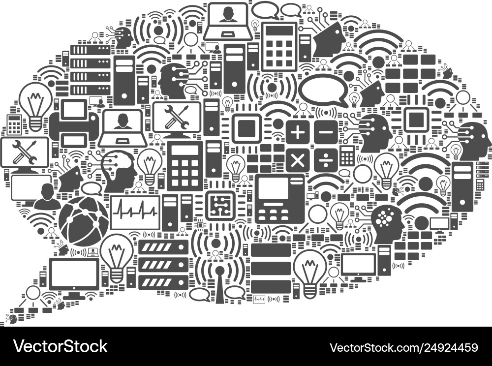Message cloud mosaic icon for bigdata Message cloud mosaic icon for bigdata vector image