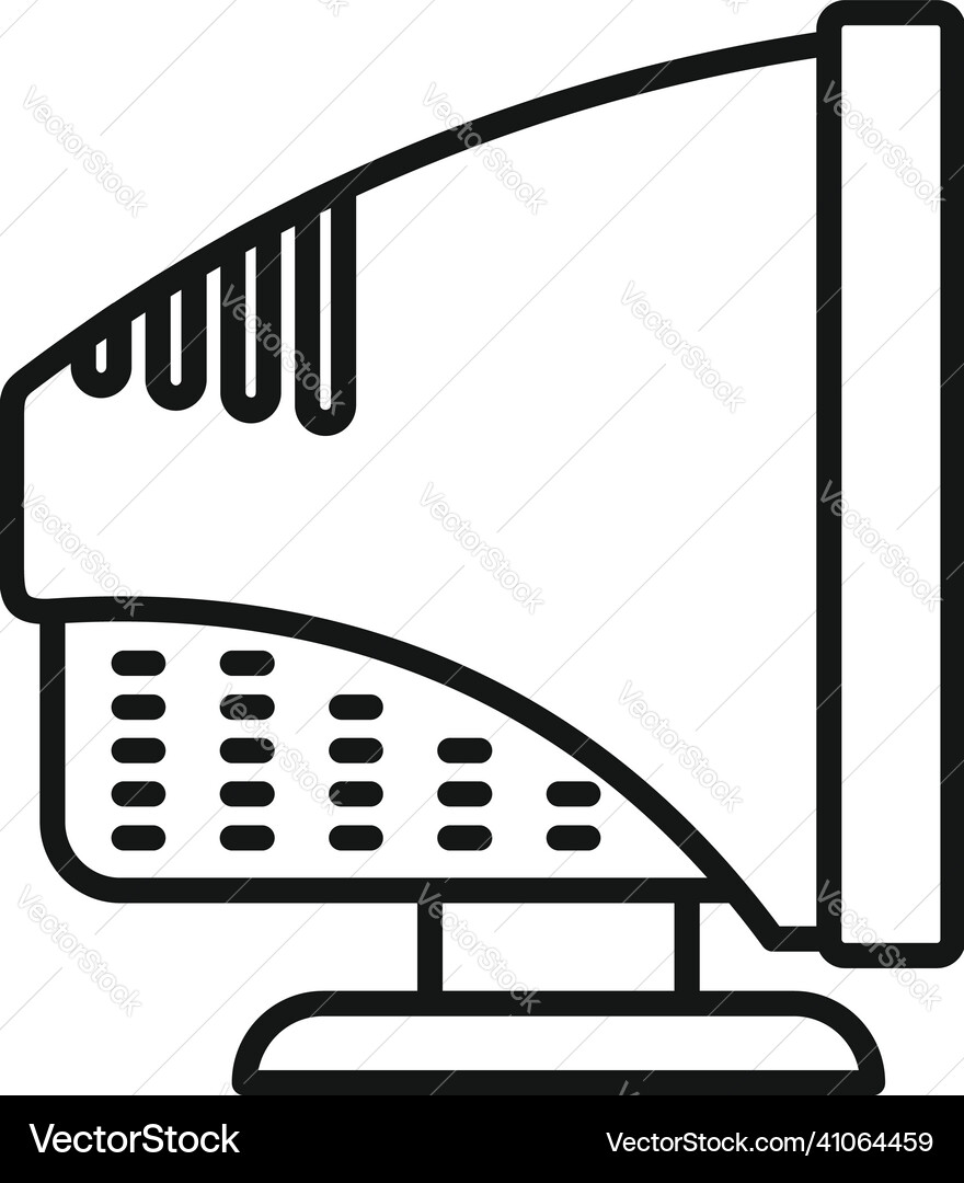 Old monitor icon outline computer display Old monitor icon outline computer display vector image