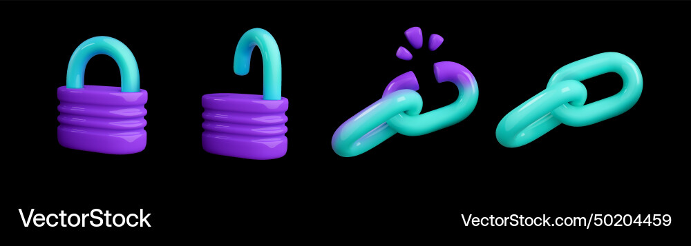 Padlock open lock chain and weakness link Padlock open lock chain and weakness link Vector Image