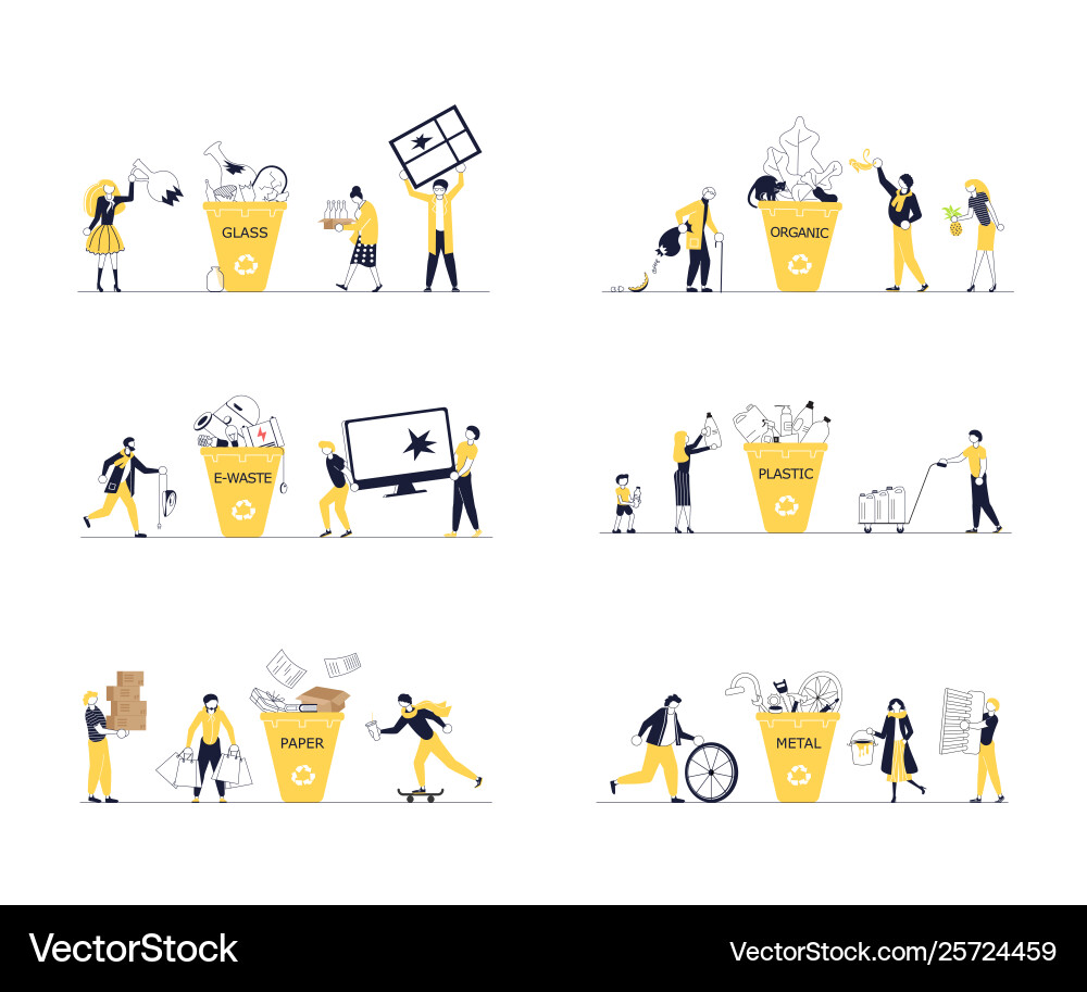 People characters are collecting garbage Vector Image