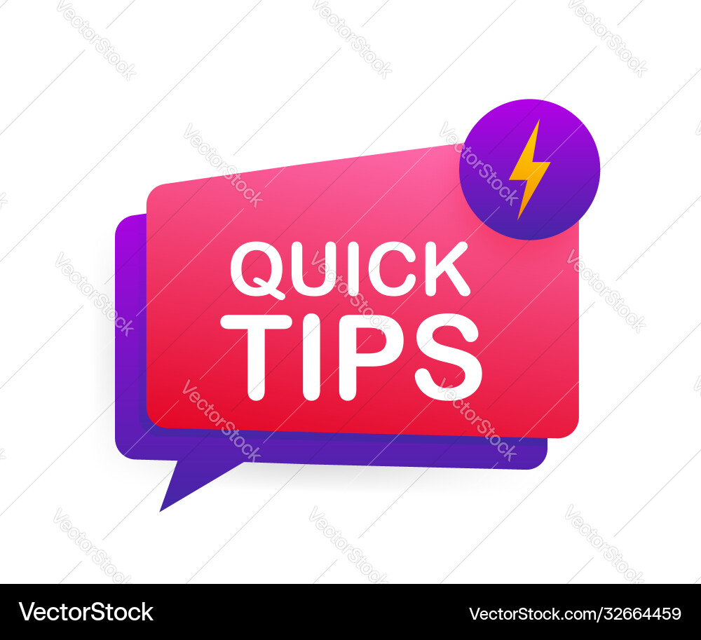 Quick tips icon badge ready for use in web Quick tips icon badge ready for use in web vector image