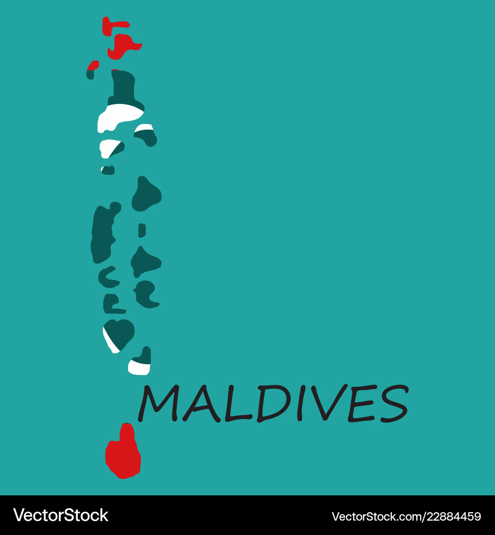 Republik Malediven Flagge Asia Weltkarte Republik Malediven Flagge Asia Weltkarte vektorbild