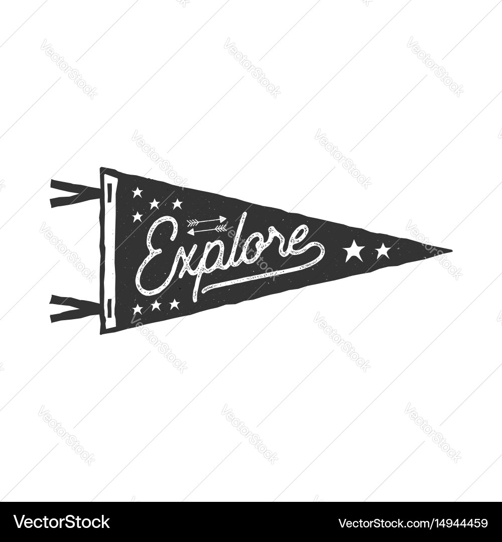 Retro Pennant Explore Sign vector image