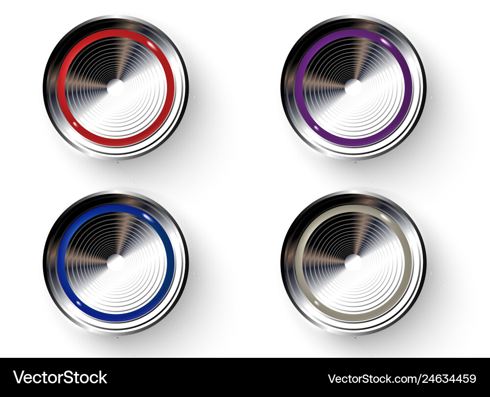 Set of realistic colored buttons Vector Image