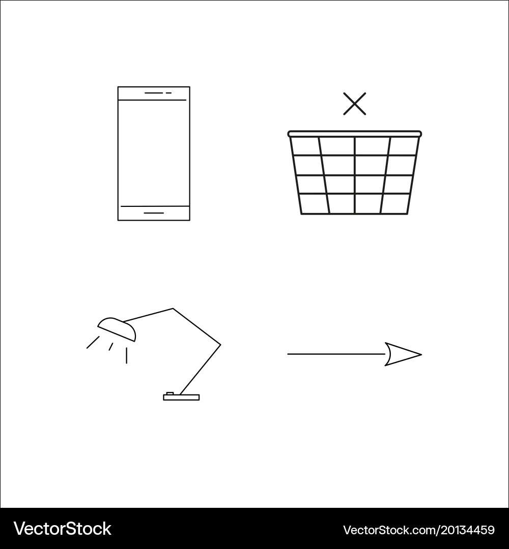 Web simple linear icon setsimple outline icons vector image