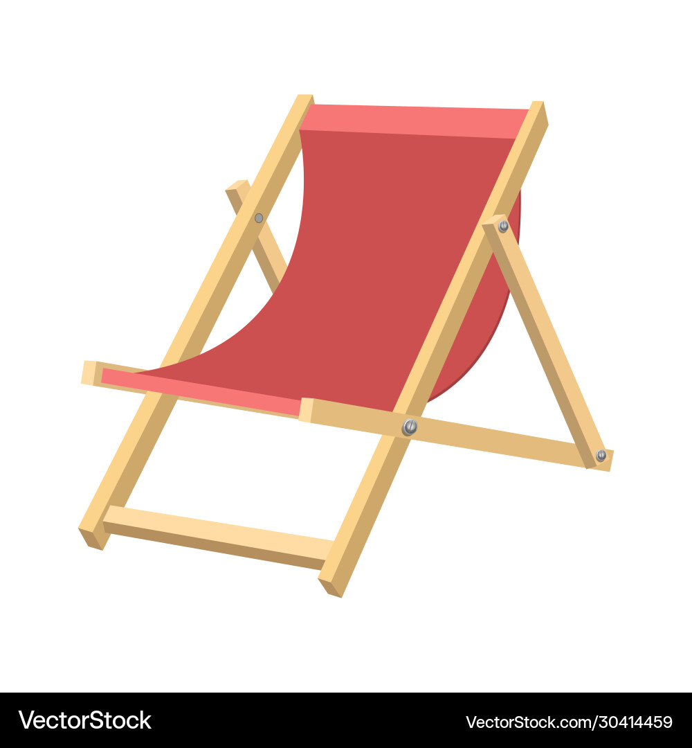 Wooden beach chair vector image