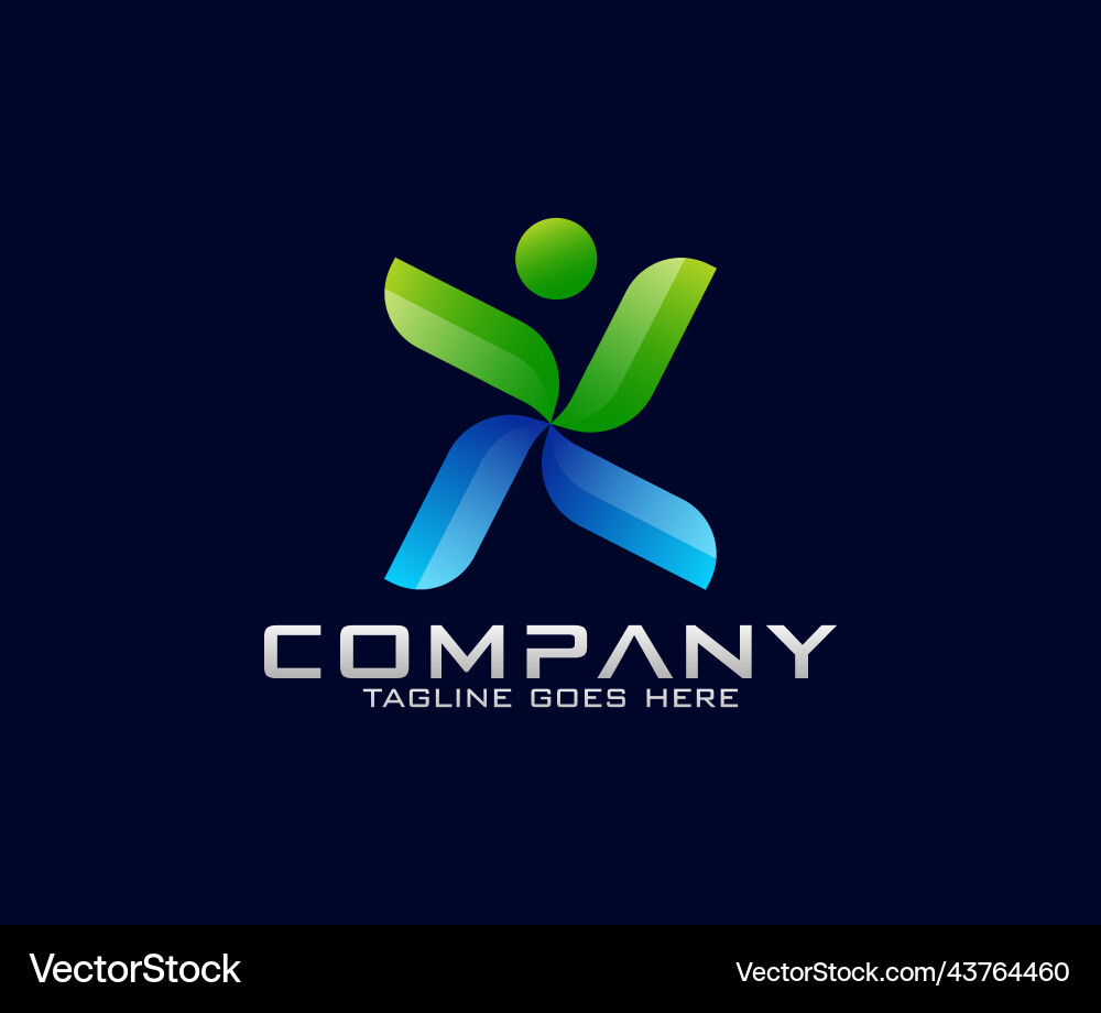 Abstract people logo design gym fitness Abstract people logo design gym fitness Vector Image
