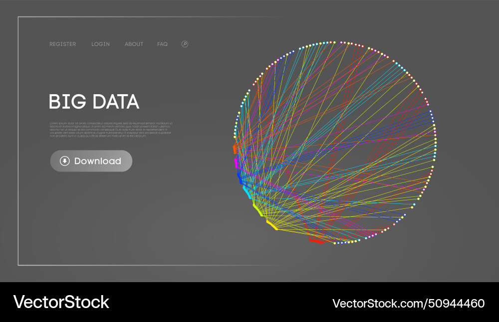 Big data circle blockchain technology background vector image