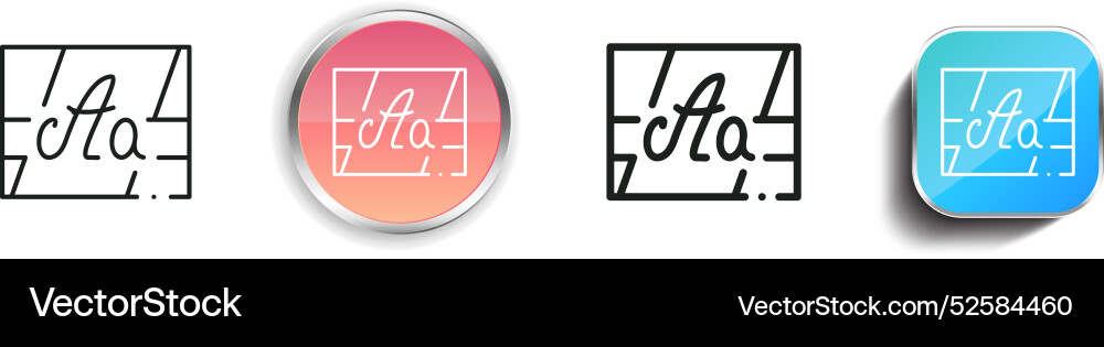 Calligraphy icon thin linear regular and button vector image