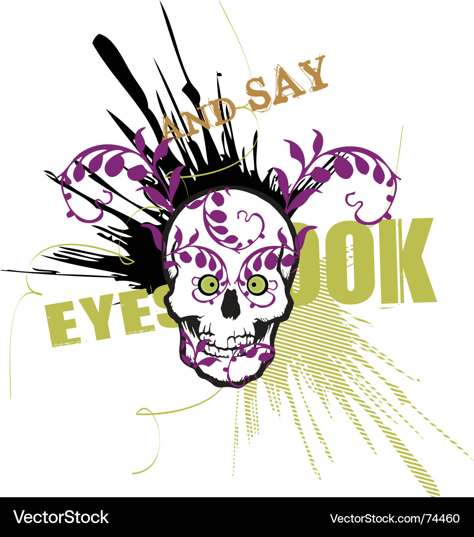 Eyes and skull vector image