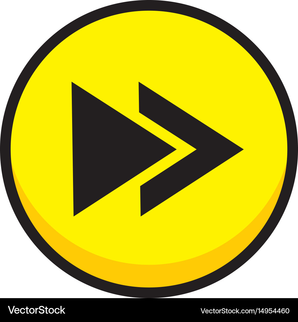 Fast forward video game asset menu icon button vector image