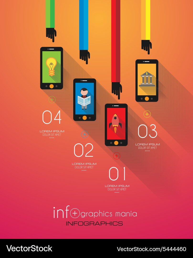 Flat ui design concepts for unique infographics vector image